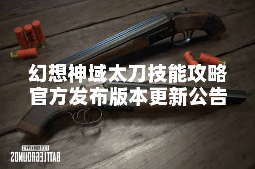幻想神域太刀技能攻略官方发布版本更新公告