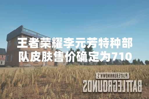 王者荣耀李元芳特种部队皮肤售价确定为710点券