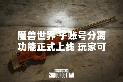 魔兽世界 子账号分离功能正式上线 玩家可自主管理多个账号