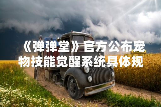 《弹弹堂》官方公布宠物技能觉醒系统具体规则