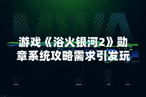 游戏《浴火银河2》勋章系统攻略需求引发玩家社区讨论